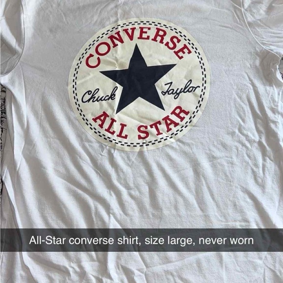 Converse Chuck Taylor White Tee with Black Star - Picture 1 of 3